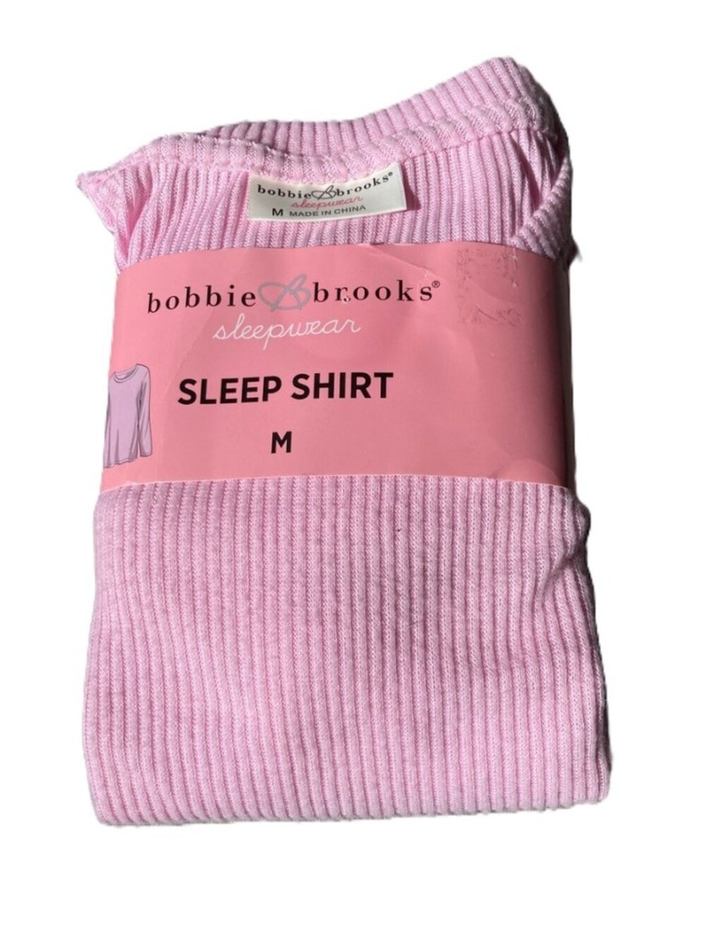 BOBBIE BROOKS Pink Thermal Long Sleeve Sleep Shirt Sleepwear Womens Medium